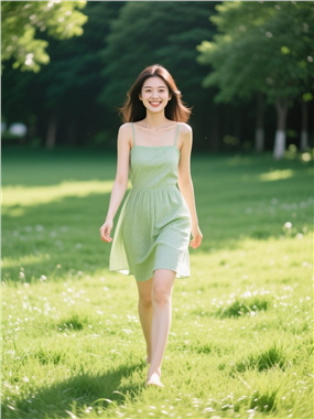 春日草地性感美女人体户外摄影